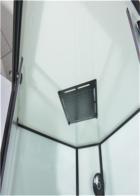 Los cubículos derechos libres de la ducha del cuadrante con el vidrio moderado transparente fijaron el aluminio negro del panel