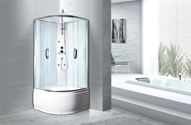 Cabinas blancas de la ducha del cuarto de baño de los perfiles del cromo de la bandeja del ABS 900 x 900 x 2350 milímetros