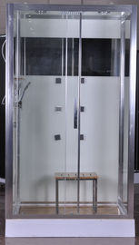 Paradas de ducha de lujo de la esquina del masaje, cabina rectangular de la ducha con el asiento de bambú 1200x800x2150m m