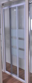 La puerta de cristal de encargo de la ducha, puertas de vidrio de desplazamiento de la ducha 3Pcs con blanco pintó perfil