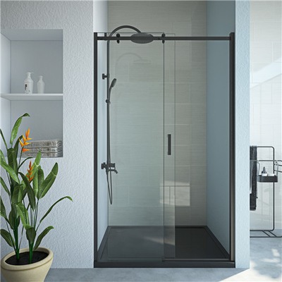 ducha de cristal moderada 6m m de desplazamiento inoxidable negra Door1200X1950mm