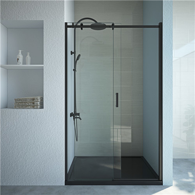 ducha de cristal moderada 6m m de desplazamiento inoxidable negra Door1200X1950mm