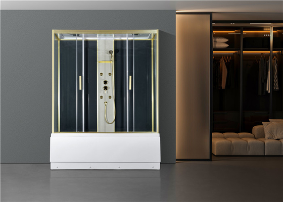 Cabina de la ducha con la bandeja de acrílico blanca el 170*85*2150cm   alumimium del oro, alta bandeja