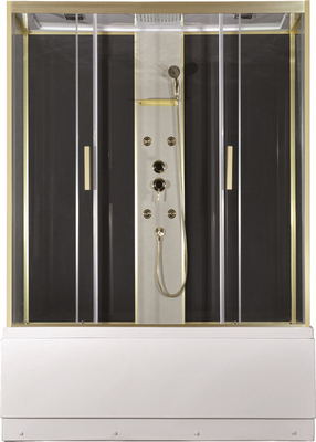 Cabina de la ducha con la bandeja de acrílico blanca el 170*85*2150cm   alumimium del oro, alta bandeja
