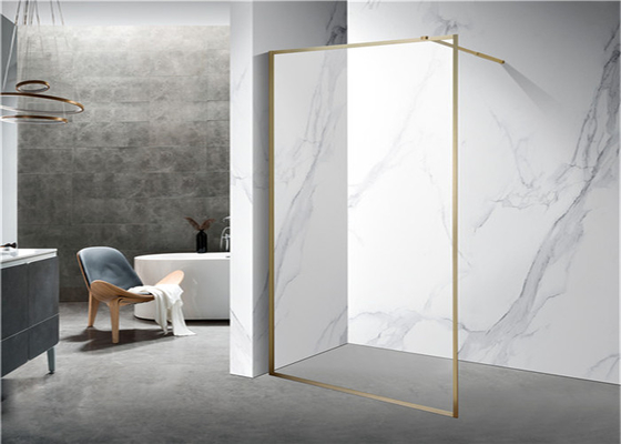 de oro   Puerta de cristal moderada 6m m de desplazamiento inoxidable 1200X2000m m de la ducha
