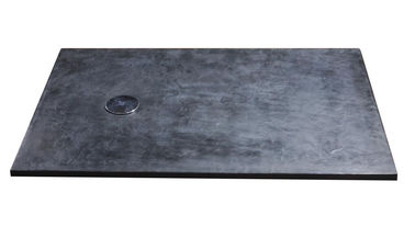 Bases de piedra de la ducha de Polymarble del efecto, certificación negra del SGS del CE de las bandejas de la ducha