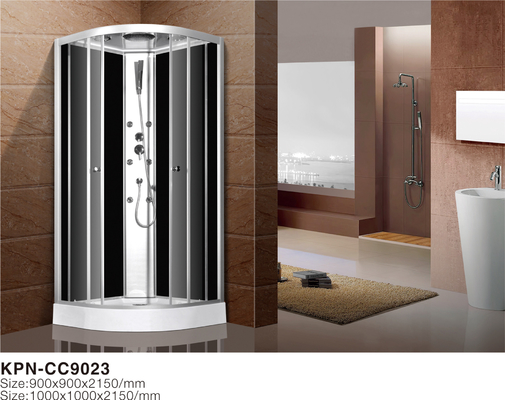 Cabina de ducha con bandeja de acrílico blanco de aluminio cromado
