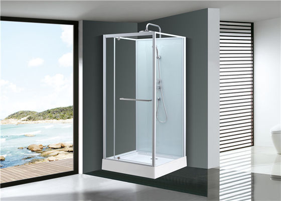 Puerta del pivote de la moda, paradas de ducha de la esquina, cabina cuadrada de la ducha con la bandeja de acrílico gris