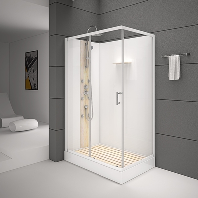 Bandeja de acrílico blanca el 1200*80*225cm pintado blanco del ABS del cuarto de baño de las cabinas cuadradas de la ducha